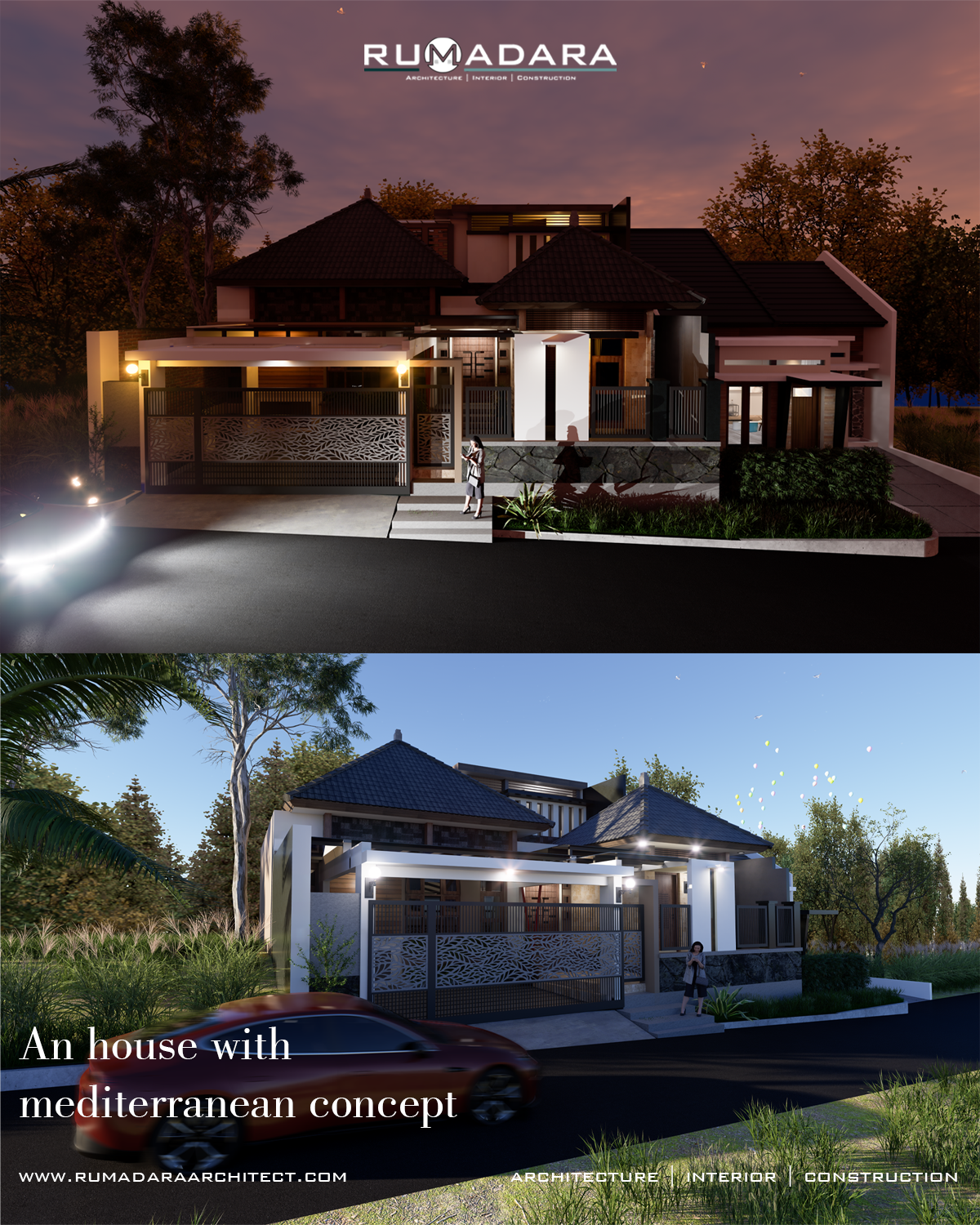 BANGUNAN RUMAH BERKONSEP MEDITERANIA